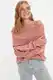 Trendyol Dried Rose Soft Textured Carmen Collar Knitwear Sweater