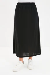 Black Knitted Undershirt Lining Skirt