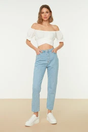 enske kavbojke High Waist Mom