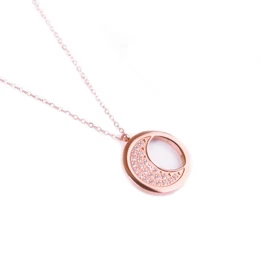 Rose gold moon pendant