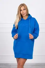 Zateplen mikina s vyitm npisem oversize mauve blue