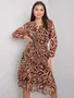 Rdeča Leopard Bluza Obleke za dame image