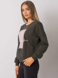 Tmav khaki mikina pro eny s potiskem Salisbury