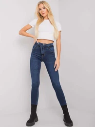 Tmav modr dny slim fit s pskem