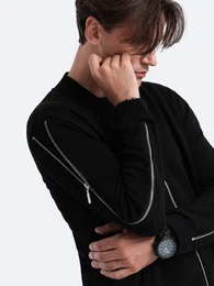 Men's bomber jacket with decorative zips on sleeves AMSTERDAM