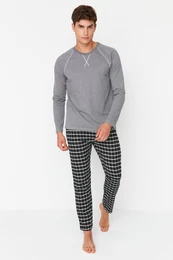 Herren Pyjama Anthracite
