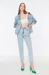 enske kavbojke z visokim pasom High Waist