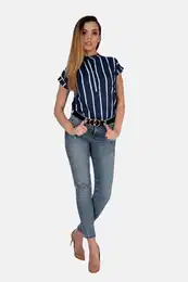Woman's Blouse Ouranila Navy Blue