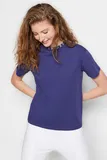 Visok vratnik Majice s kratkimi rokavi za dame image