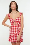 Vichy vzorec Babydoll Obleke za dame image