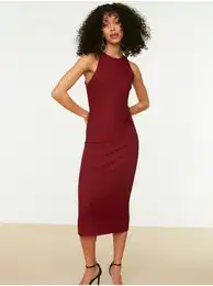 Burgundy Dress - Women