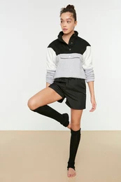 Black Parachute Fabric Sports Shorts