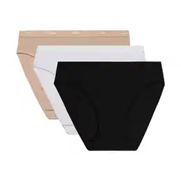 ECO LES POCKETS SLIP 3x - 3 pcs of women's panties - black - white - flesh