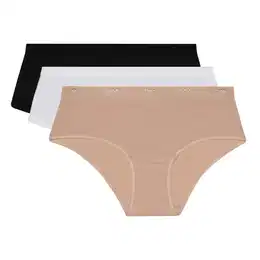 ECO LES POCKETS BOXER 3x - 3 pcs of women's panties - black - white - body