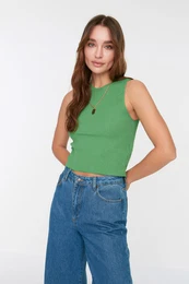 enski crop top Crew Neck
