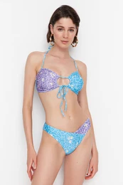 cvetlini vzorec barvni blok bikini dna