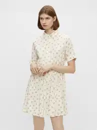 Cream Floral Shirt Dress Thea - Women