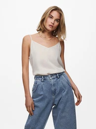 Cream Glossy Top Madi - Women