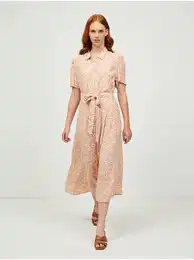 Pink Floral Shirt Midi Dress Miller - Women