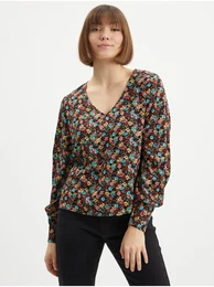 Black Floral Blouse Sif - Women