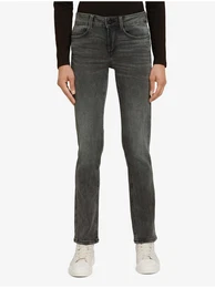 Dark grey women's straight fit jeans - Women