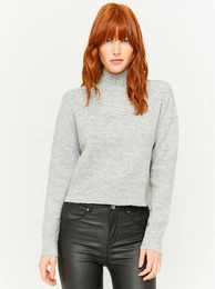 Grey sweater with decorative details