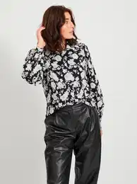 Black flowered shirt Hola - Women