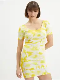Yellow-cream sheath dress - Women
