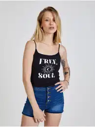 Black Women's Patterned Top - Women