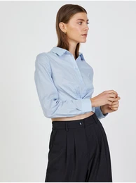 Light blue cropped shirt