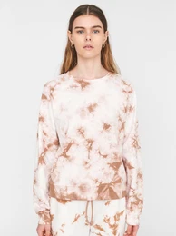 White and brown patterned sweatshirt Ilma - Women