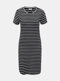 White-black striped basic dress Simma - Women