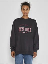Dark Grey Sweatshirt College - Women
