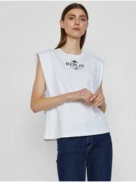 White women's T-shirt with print - Women