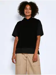 Black Hooded Sweater Freja - Women