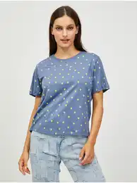 Dark blue women's patterned T-Shirt Alice - Women