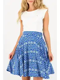 Blue Ladies Patterned Skirt Dutch Delft - Ladies