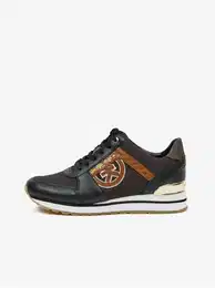 Trainer Black and Brown Women's Leather Sneakers - Women