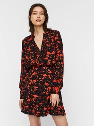Orange-Black patterned shirt VERO MODA Rio - Women