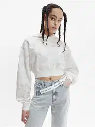 Bl dmsk vzorovan cropped mikina s kapuc Jeans - Dmsk