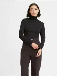 Levi's Oriel Women's Ribbed Turtleneck T-Shirt Black - Women