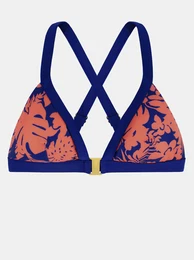 Blue-pink floral top of swimwear - Women