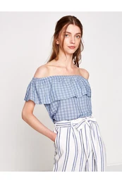 Women's Blue Plaid Blouse