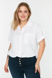 Curve White Pocket Detailed Shirt