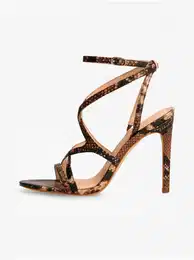 Brown patterned heeled sandals Fennela 2