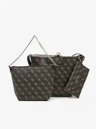 Dark brown women's patterned crossbody bag - Women's