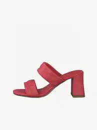 Dark pink heeled slippers - Women's