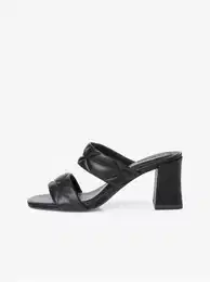 Black women's heeled slippers - Women's