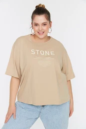 Curve Mink Potisk Pleten Triko