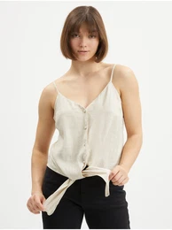Cream Top with Buttons Toni - Women's